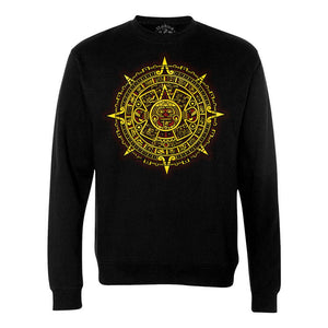 Aztec Calendar Hoodie / Sweatshirt (Unisex) Hoodie/Sweater Pura Cultura Hoodie Red Small