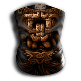 Mask Headband Two-in-One - Neck Buff, Tubular Bandana, Neck Gaiter Face Mask Nahua Ollin Quetzalcoatl Brown Adult Standard 