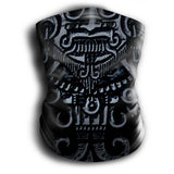 Mask Headband Two-in-One - Neck Buff, Tubular Bandana, Neck Gaiter Face Mask Nahua Ollin Tlaloc Gray Adult Standard 