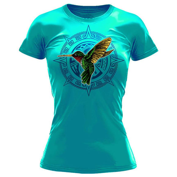 Colibri Premium Tee (Women's) Women shirts Nahua Ollin Crew Neck Turquoise S