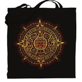 Graphic tote bag Bag Nahua Ollin Aztec Calendar/ red 