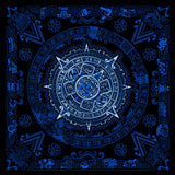 Graphic bandana Pura Cultura Aztec Calendar/ blue 