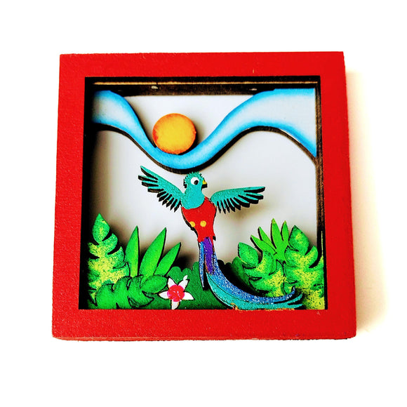 Wooden hand painted magnets Pura Cultura 