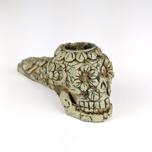 Bone And Resin Pipe Pura Cultura Colorful Skull 