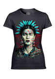Frida Kahlo Indigenous Premium Tee (Women's) Women shirts Nahua Ollin Crew Charcoal XS