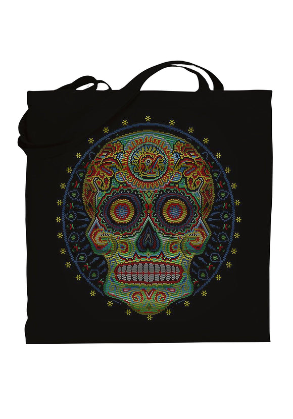 Graphic tote bag Bag Nahua Ollin Huitchol Skull 