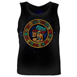 Mayan Calendar Black T-Shirt (Men's) Men Shirts Nahua Ollin Crew Black S