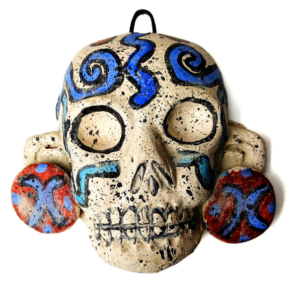 One Of a KInd Clay Mask Pura Cultura Mictlan Mask 