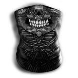 Aztec Mask Headband Two-in-One - Neck Buff, Tubular Bandana, Neck Gaiter Face Mask Nahua Ollin 