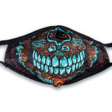 Premium Mask Face Mask Nahua Ollin Miquiztli Orange/Turquoise Men's 