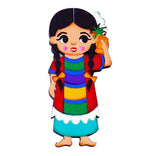 Wooden hand painted magnets Pura Cultura "Oaxaqueña" Traditional Dress 