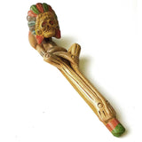 Clay/Barro Mexican Pipe Pipe Import Long Penacho Skull 