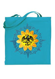 Graphic tote bag Bag Nahua Ollin Mexica/ turquoise 