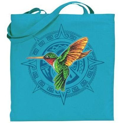 Graphic tote bag Bag Nahua Ollin Huitzilin/ turquoise 