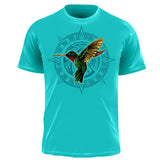 Huitzilin Premium Graphic T-shirt (Men's) Men Shirts Nahua Ollin Crew Neck Turquoise S