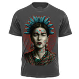 Frida Kahlo Indigenous Premium Tee (Men's) Men Shirts Nahua Ollin Crew Charcoal S