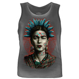 Frida Kahlo Indigenous Premium Tee (Men's) Men Shirts Nahua Ollin Tank Top Charcoal S
