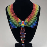 Shakira Jewelry Set - Earrings, Necklace, Bracelet - Mexican Indigenous HandMade Necklace Import Rainbow Hummingbird 
