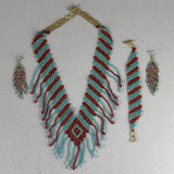 Shakira Jewelry Set - Earrings, Necklace, Bracelet - Mexican Indigenous HandMade Necklace Import 