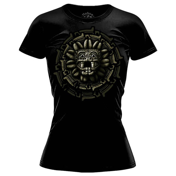 Quetzal Circle T-shirt (Women's) Women shirts Nahua Ollin Crew Black S