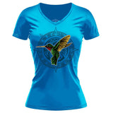Colibri Premium Tee (Women's) Women shirts Nahua Ollin V Neck Turquoise S