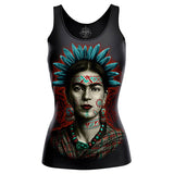 Frida Kahlo Indigenous Premium Tee (Women's) Women shirts Nahua Ollin Tank Top Black S