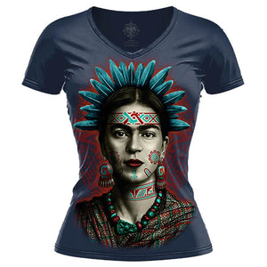 Frida Kahlo Indigenous Premium Tee (Women's) Women shirts Nahua Ollin Crew Black S